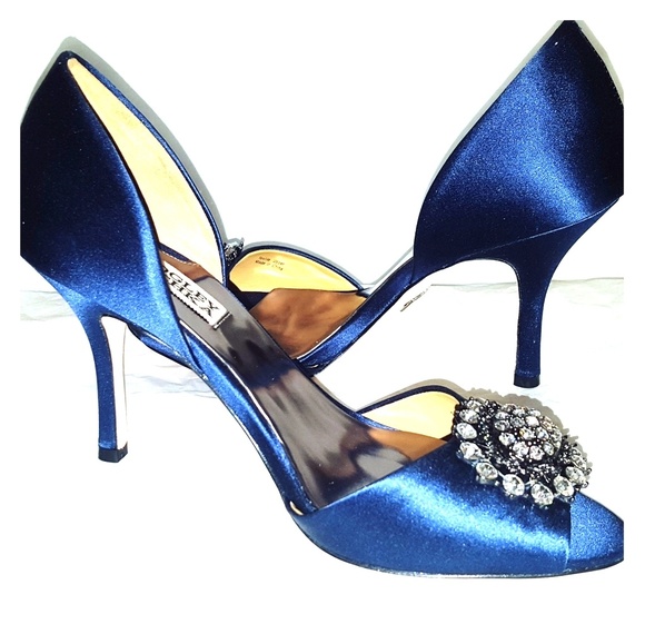 navy crystal shoes